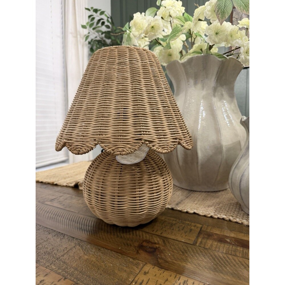 Table Lamp with Woven Base and Woven Shade - Threshold designed Studio McGee NEW